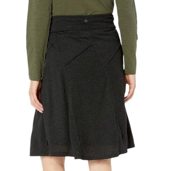 prAna Daphne Skirt Knee Length Charcoal Grey Cotton Blend Women's size Small - Picture 3 of 13